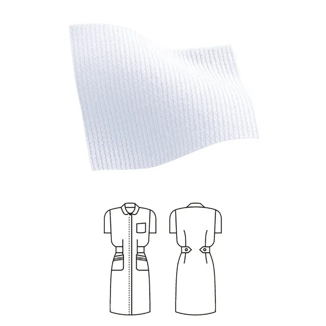 ソフトトリコット(フルダル制電裏綿トリコット)は、わずかな光沢とやわらかな風合いが特徴の素材です。