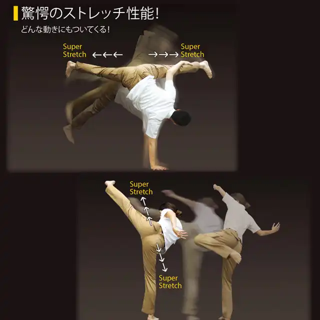 作業服 男性向けスラックス AL553 生地・機能詳細 ストレッチ性能