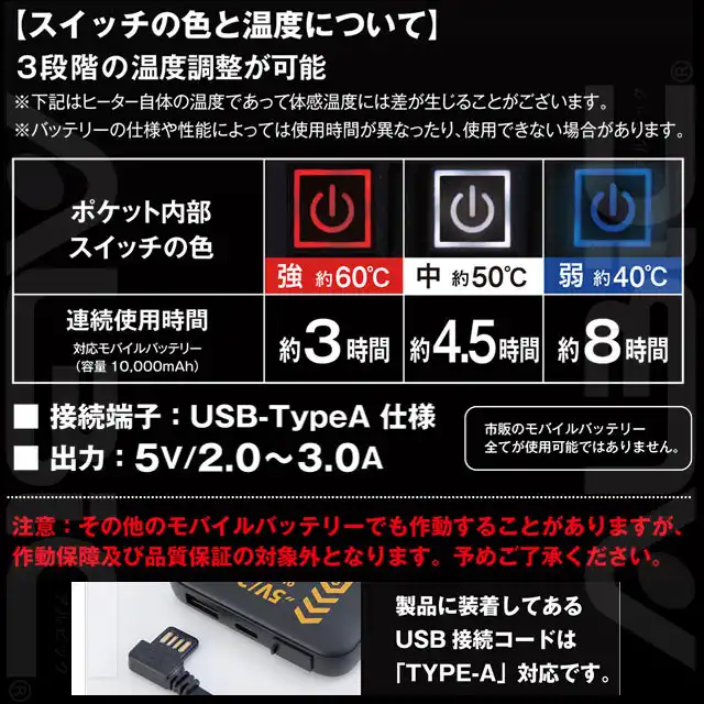G-8089ヒートベスト ボルトヒート詳細2